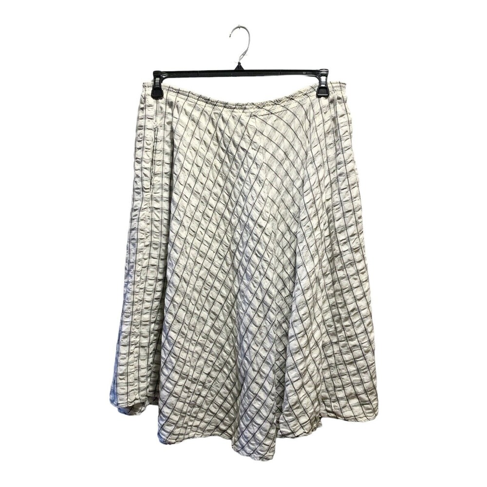 Vintage Seersucker Checkered Window Plaid Full Swing Skirt Size 22 Retro Pin-up